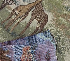 Tapestry Upholstery Fabric Cotton African Animal Jungle Giraffe Lion BTY