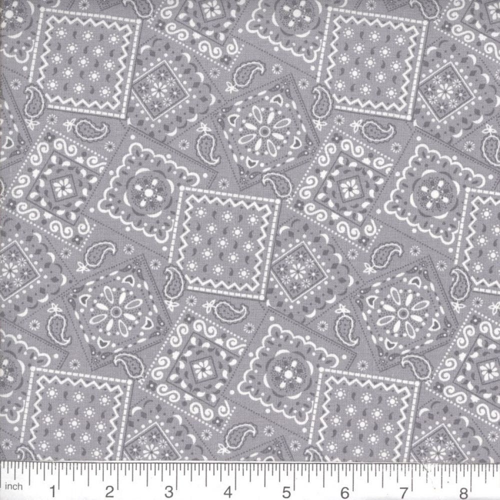 Bandana Paisley Dove Gray Fabric