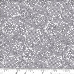 Bandana Paisley Dove Gray Fabric