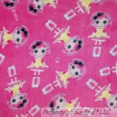 BonEful Fabric Fleece BTHY 1/2 Yd Pink Girl Lala Loopsy Doll Dress Large Blanket