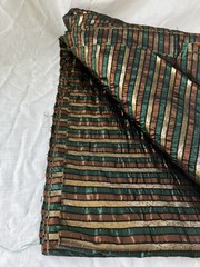 Vintage Fabric ~5 Yds Metallic Stripes (Black/Green/Gold/Copper) Costume/Craft