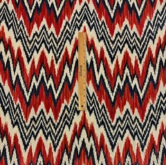 THIBAUT RHYTHM VELVET FLAME & NAVY FLAME STITCH EXCLUSIVE FABRIC BY YARD 50″W
