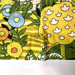 House N Home MCM 1950s Colorful Jungle Animal Print Fabric Curtain 88” X 56”
