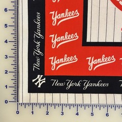 NY Yankees Cotton Fabric Panel 17″ x 16 1/2″ OOP Rare MLB Baseball Bat Sports