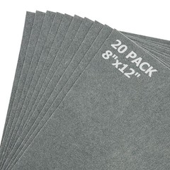 20 PCS Grey 8×12 In 1.5mm Thick Stiff Nonwoven Felt Fabric Craft Sheets Pack