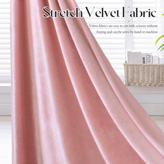 1 Yard Stretch Velvet Fabric, Pink, 60 Inch Wide | Stretchy Velvet Cloth, 90% Po