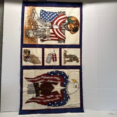 Patriotic Cotton Fabric Panel Lot Old Glory Centennial Soldiers Boots 5 piece