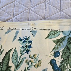 Vintage Waverly Fabric Remnant Plymouth Document Blue Yellow Green Birds READ DS