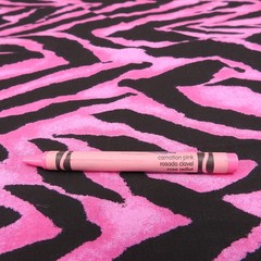 VIP by Cranston Pink Black Zebra Animal Print Cotton Fabric Remnant 14″ x 44″