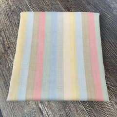 Vintage Muted Striped Poly Fabric By The Half Yard