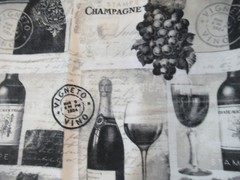 JOANN SNUGGLE FLANNEL Sewing Fabric CHEERS Champagne & Wine RARE 1YX42″ NEW