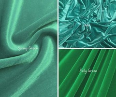 Stretch Velvet Fabric Green 4 Way Polyester Spandex Soft Velour 59 Inch