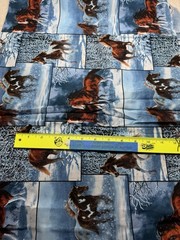 Fabric Scraps Lot Of 14 Pieces 4”-44” W Quilting Crafts Western Horses Outdoors