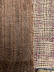 Vintage Handwoven Fabric Bundle Plaid Stripe Primitive Patchwork Cotton 10 pcs