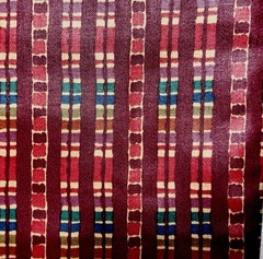 Waverly Shimmer Screen Print Cotton Fabric Stripes Geometric Tribal Wine Red 3yd