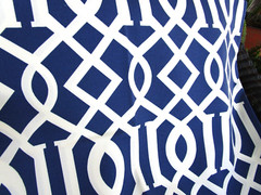 Richloom Solarium Outdoor Fabric Blue Geometric Kirkland 3 Yards Lot