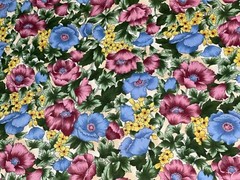 1/2 Yd “Les Jardin” Poppy Peony Pansy Flowers by Hoffman Quilt Fabric BTHY