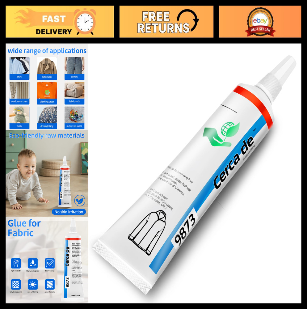 Strong Fabric Glue – Clear Liquid Stitch Adhesive, Waterproof for Clothing Repai