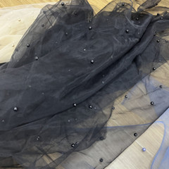 DIY Princess Dress Beaded Mesh Lace Fabric Evening Wedding Dress Sheer Curtain