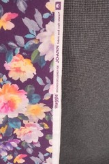 2.0 Yards Timeless Treasures Fabric Quilter’s Garden Eaton Purple Pink Flowers