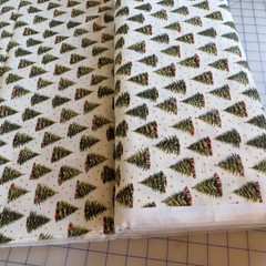 By The Yard ~ Christmas Fir Tree CREAM Digital $3.99 Ships ANY Amount Of Fabric