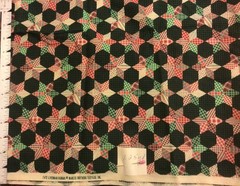 Tumbling Blocks Stars Cheater Quilt Cotton Fabric 1.25 yards