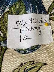 2pc Blue Floral Textured Upholstery Fabric 54”x36”Wide w/ONE Selvage+12”x29”