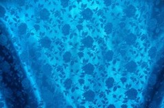 TURQUOISE SATIN BROCADE FLORAL JACQUARD BACKDROP FABRIC WEDDING YARD HOME DECOR