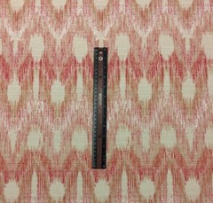 BALLARD DESIGNS VERETA RED CREAM IKAT WOVEN MULTIUSE FABRIC BY THE YARD 55″W