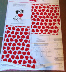 Cotton Fabric Cut-Out Yes/No Red Heart Boxer Shorts S-M-L Puppy Dog Applique