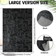 73” x 55” Tooled Faux Leather Sheets Vintage Floral Embossed Faux Leather F…