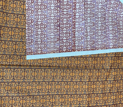 Blank Quilting cotton fabric BTR-M4815 2 yd geometric lattice Asian orange brown