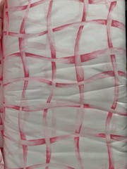 VTG French Country Ribbon Lattice Printed Fabric Cotton 15.6 Yards LOT NOS
