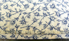 Lot Of 3 Vintage Floral Fabrics Cotton Blue Calico General Fabric Co Marcus Bros