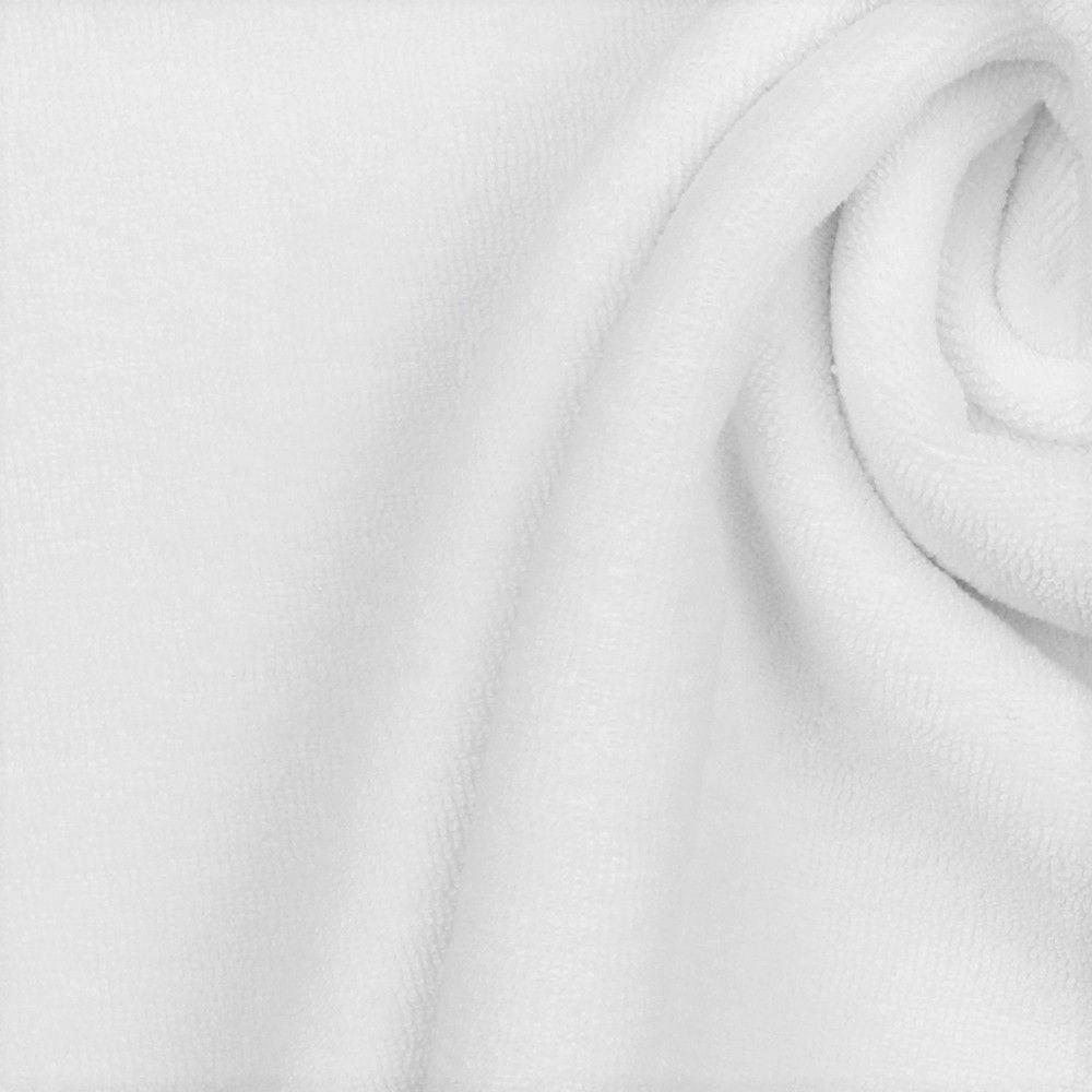 Stretch Cotton Terry Towelling Fabric Material – WHITE