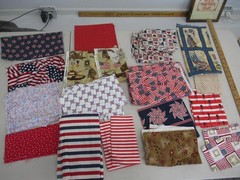 Quilters Estate Lot – Vintage Patriot Red/White/Blue 15 Prints 7 yards q3