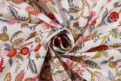 Hand Block 5 Yard Print Floral Indian White Craft Dressmaking Running Fabric Art