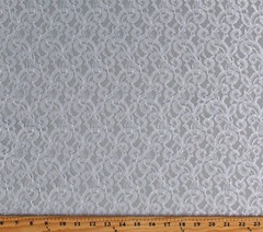 68″ Embroidered-Look Lace with Slight Shine Easy-Care Fabric by the Yard D249.10