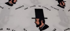 Abraham Lincoln Fabric Illinois Jaycees Printed Polyester DISCO Fabric 2 yards