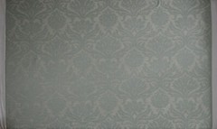 30 YARD PIECE /ROBIN EGG BLUE / 100% COTTON , HEAVY, WOVEN DAMASK /VTG BRAEMORE