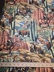 SHIPS FREE! 1-Yard of Western Cactus Coyote Eagle Buffalo Steer & Cowboy Cotton