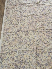 2 YDS x 61.5 Fabric Inch Width Feathered Motif Cream Yellow, Purple, White
