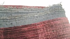 Burgundy Wine Cut & Loop Preowned Remnant Fabric 56″ x 73″ End of Roll