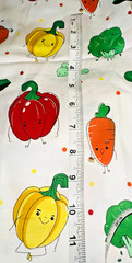 Hengli Happy Veggie Broccoli Carrot Bell Pepper Peas Fabric Cotton 36″ x 60″ BTY