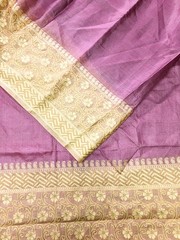 Pure Tussar Sari, Silk Fabric 5 Yard, Recycled Natural Vintage Fabric TSS3286