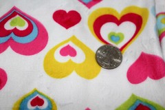 MULTI HEARTS MINKY CUDDLE SMOOTH SILKY PLUSH SEW QUILT CRAFT FABRIC BTY+ PRECUT