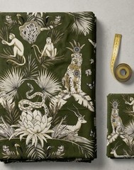 Artisan Indian Jungle Print Cotton Fabric By Yard Hand Printed Quilting Material
