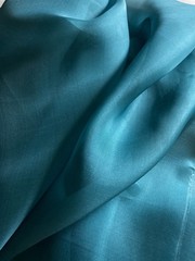Mood Fabrics 100% Silk Organza Teal Blue 3+ Yards Couture Bridal Layering Fabric