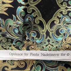 Paula Nadelstern Opulence Benartex Black Gold Turquoise Cotton Quilting Fabric