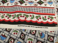 Cotton FAbric CHERRIES With Single Border 30″ long 40″ wide